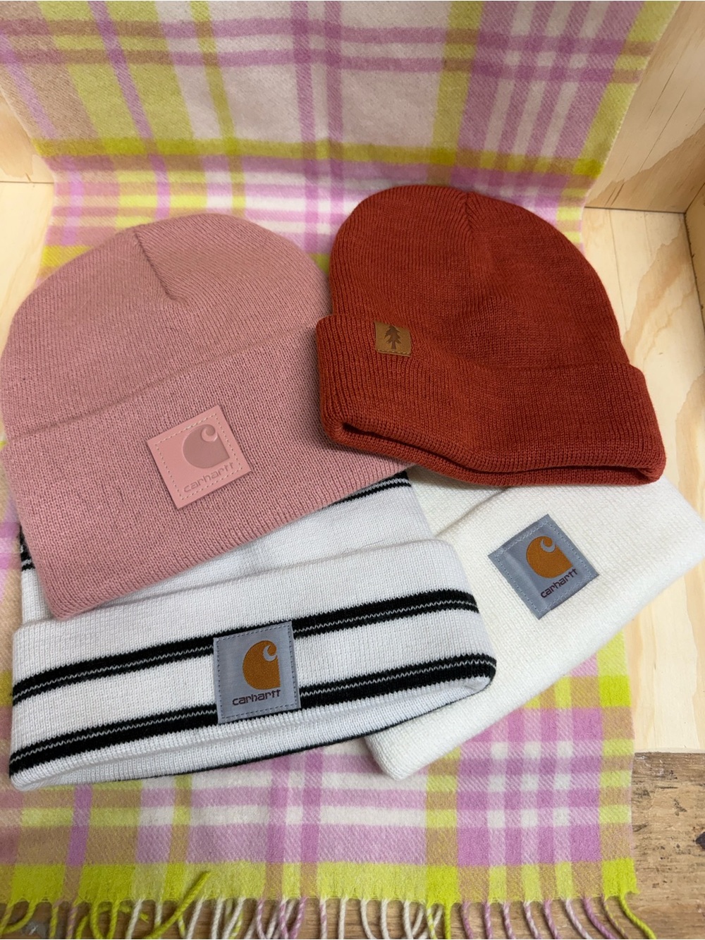 Carhartt winter hats, Pink, Rust, White